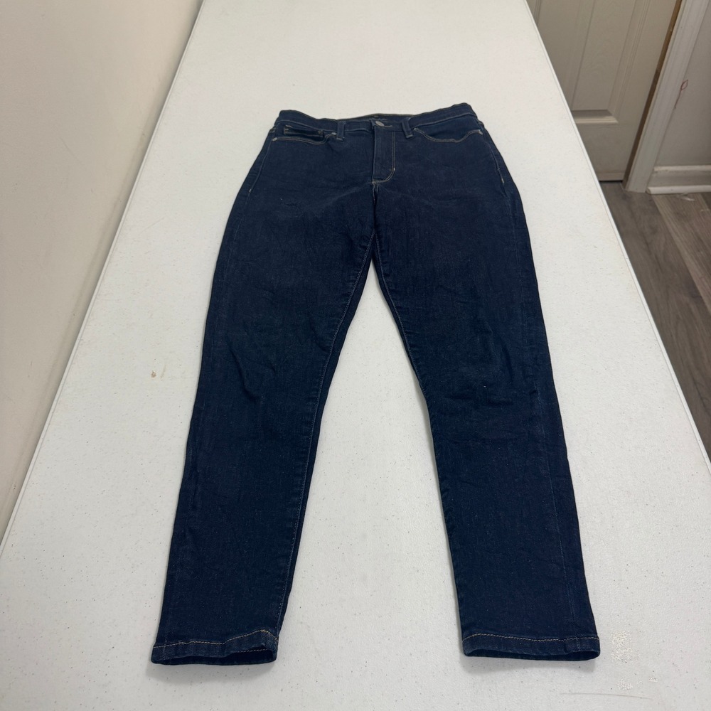 Banana Republic Premium Denim High Rise Skinny Jeans Dark Indigo Blue Size 28
